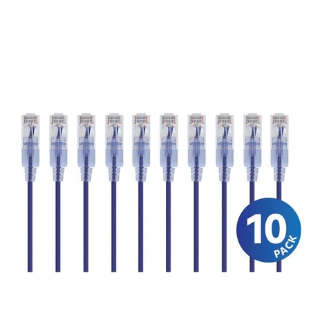 Monoprice SlimRun Cat6A Ethernet Patch Cable - Snagless RJ45_ UTP_ Pure Bare Cop 33274